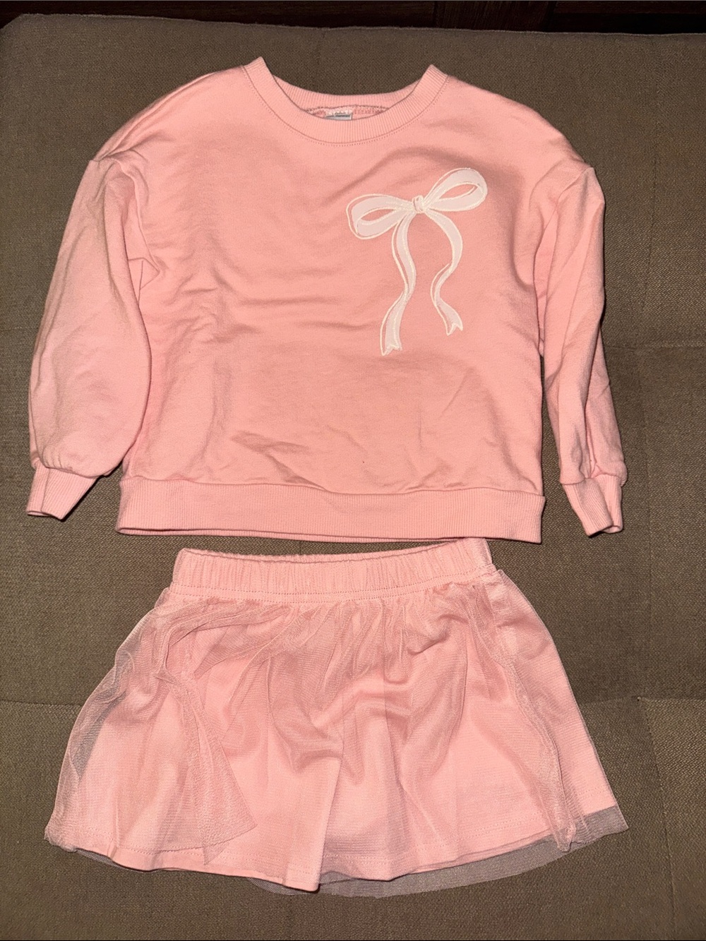 Carter's Pink Bow Sweatshirt and Tulle Skirt Matching Set
